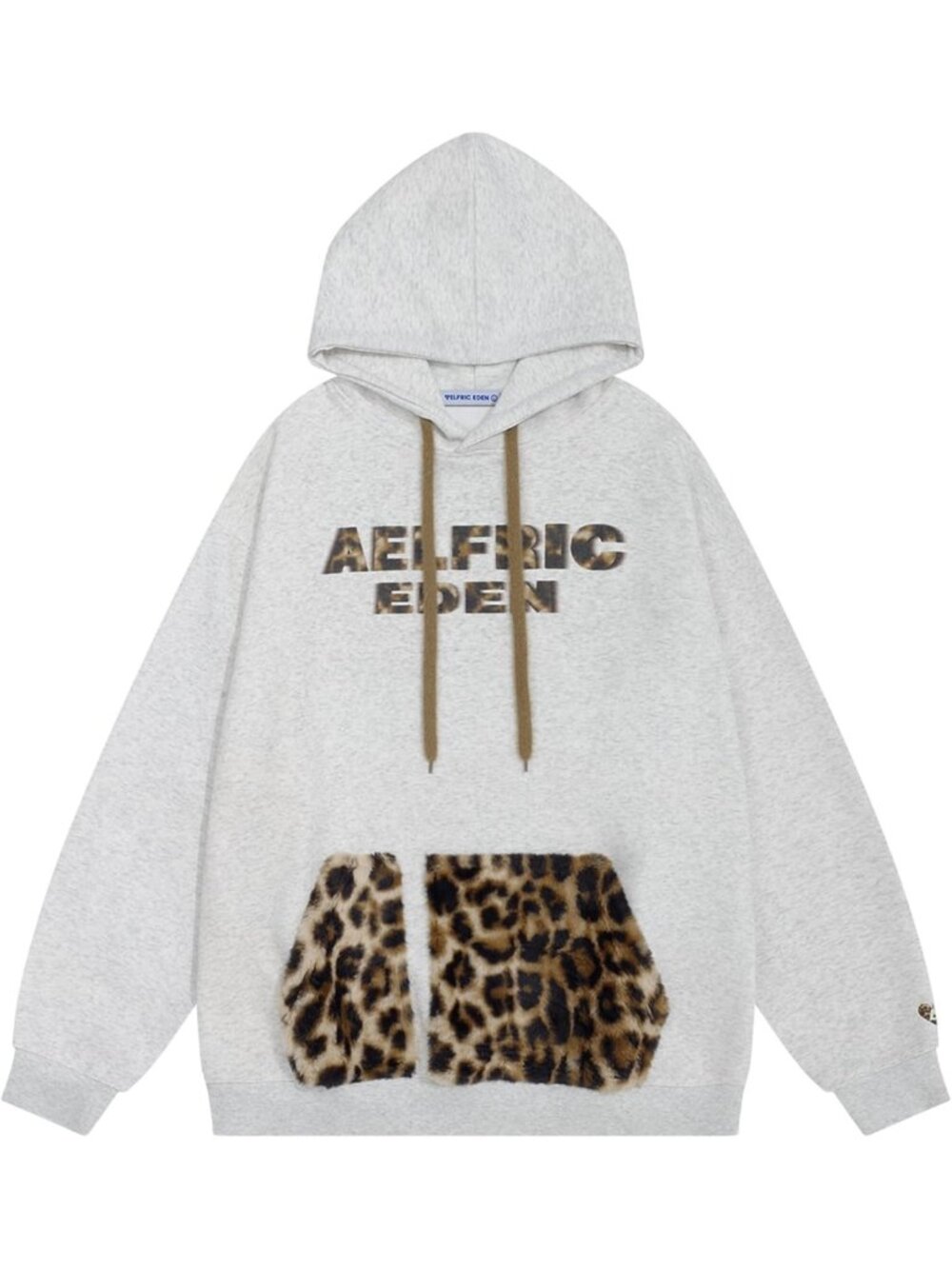 Oversized Leopard Print Hoodie for Women | Y2K Fall Sweatshirt with Pocket